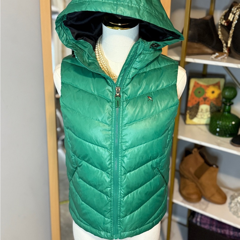 Arnold Palmer  Women's Green With Hoodie‎ Puffer Vest Size XS youth large golf - Picture 2 of 6